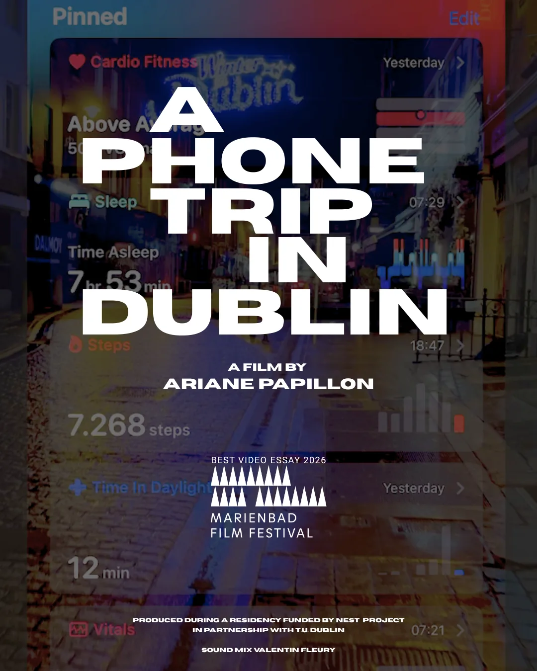 Shot from movie A Phone Trip in Dublin by Ariane Papillon