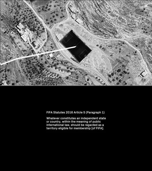 Shot from movie FC TECTONICS: Football&rsquo;s Strategic Play in the Territorialisation of Nation-State Sovereignty by Lotte van Hulst