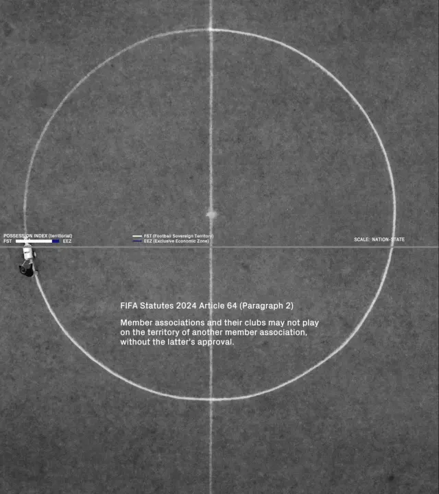 Shot from movie FC TECTONICS: Football&rsquo;s Strategic Play in the Territorialisation of Nation-State Sovereignty by Lotte van Hulst